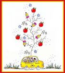 School Bus Tree For All Seasons Card